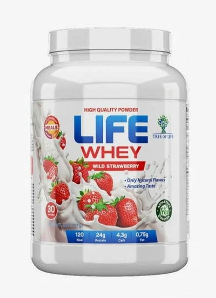 Протеин Tree of Life Whey, 907 гр, вкус: клубника - купить с доставкой ...