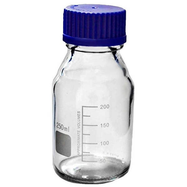 Банка лабораторная КНР 250 мл, с делениями, с навинчиваемой крышкой ...