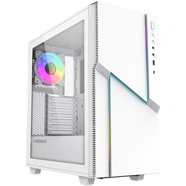 Корпус для ПК белый, RGB 1 x 120 мм, E-ATX, ATX, mATX, Mini-ITX GameMax ...