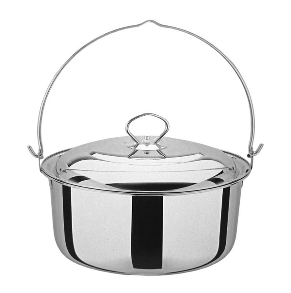 Котелок походный KETTLE, с крышкой, нержавеющая сталь, для костра ...