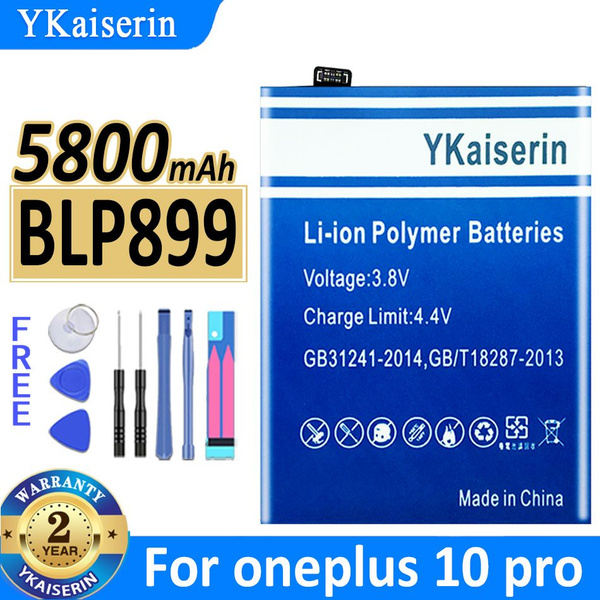 Batterie pour OnePlus Original BLP899 pour OnePlus 10 Pro 5G, avec Chiffon de Nettoyage d'écran Shlok