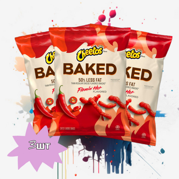 Чипсы Читос Crunchy Baked Flamin' Hot USA 3 шт - купить с доставкой по ...