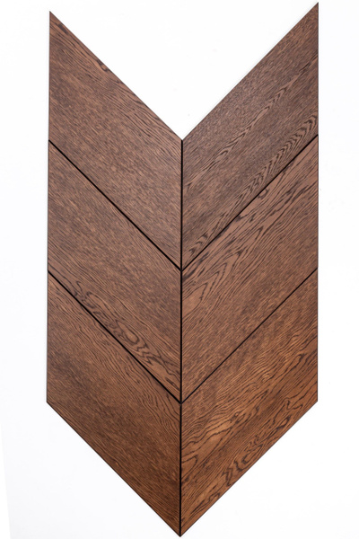 Стеновая панель гладкий темный Колос, 6 шт, из дерева (шпон ...