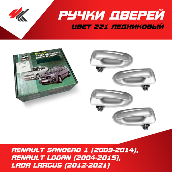Ручки дверей наружные (без механизма) Рено Сандеро-1, Рено Логан, Лада ...