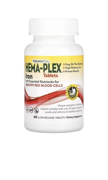 Hema-Plex Iron Железо 60 таблеток. Витаминный комплекс. - купить с ...