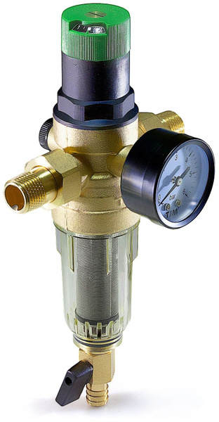Фильтр с редуктором 1/2" стеклянный корпус TIM JH-1008 для грубой ...