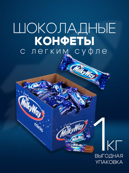 Шоколадные конфеты Милки Вей мини (Milky Way Minis), 1 кг - купить с ...