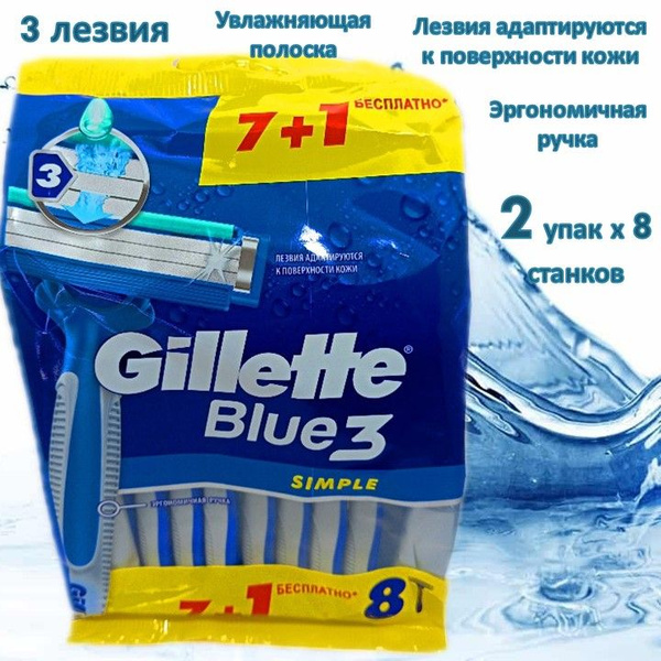Бритвы безопасные одноразовые Gillette Blue3 Simple купить на OZON по ...