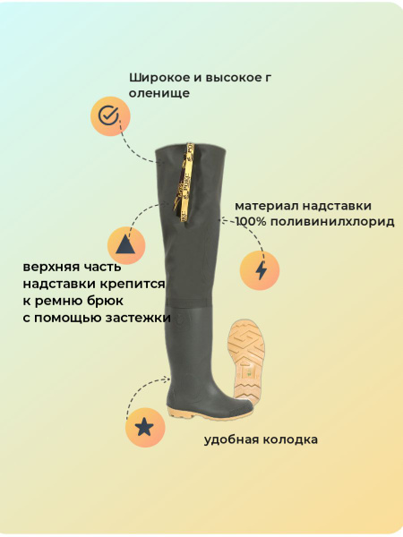 Сапоги для рыбалки Рокс Н, Винитол, ПВХ (поливинилхлорид), Демисезон ...