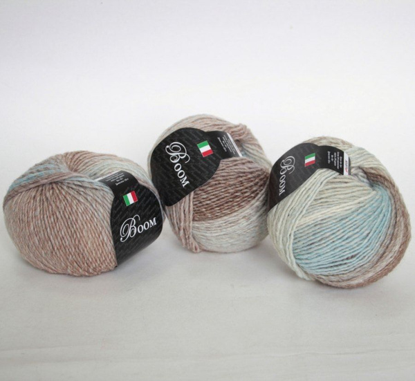 Пряжа Boom Seam (Бум) 2 мотка секционного крашения 80135(135м/50г) 51% ...