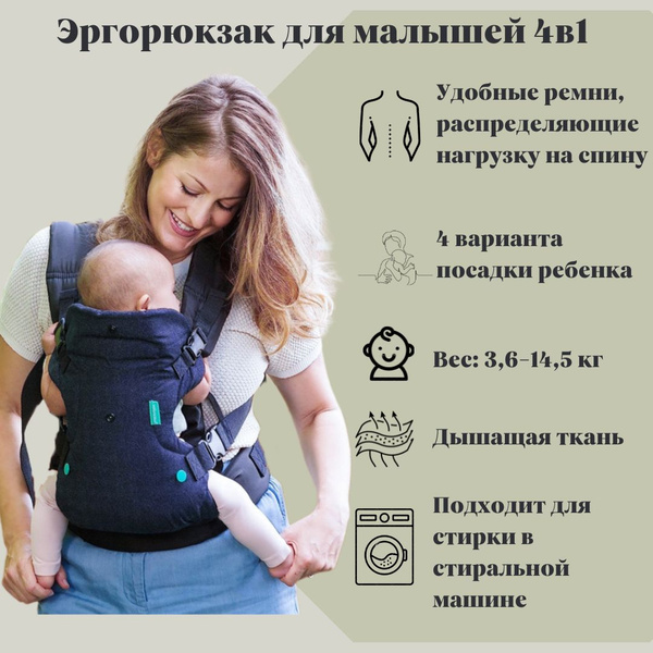 Эргорюкзак для малышей от 0, кенгуру переноска для детей - купить с ...