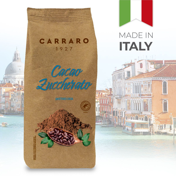 Растворимое какао с сахаром Carraro Cacao Zuccherato 250 гр - купить с ...