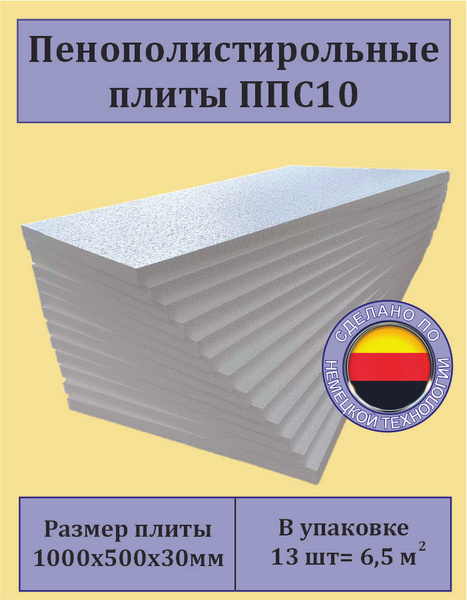Плиты пенополистирольные ППС-10, 8-10 кг/куб.м, утеплитель пенопласт ...