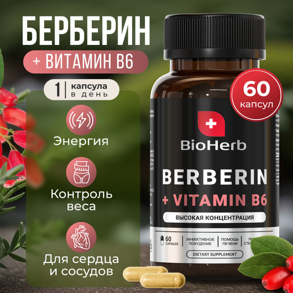 BioHerb БАД Берберин + витамин В6 500мг, 60 капсул - купить с доставкой ...