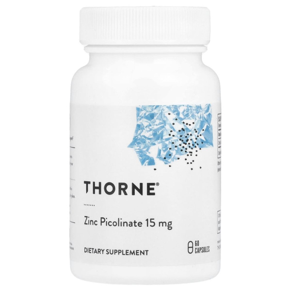 Thorne Research, Цинк пиколинат, Zinc Picolinate 15 mg, 60 капсул ...