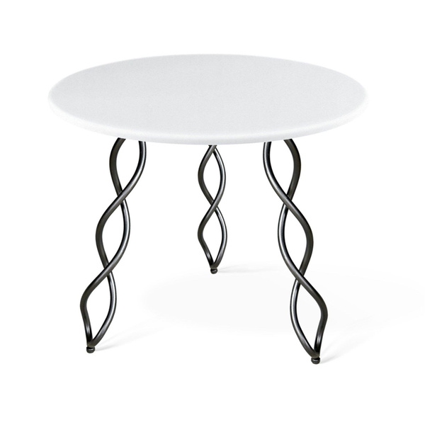 Стол обеденный Нераскладной Стол круглый D-80см белый, 80х80х75.2 см ...