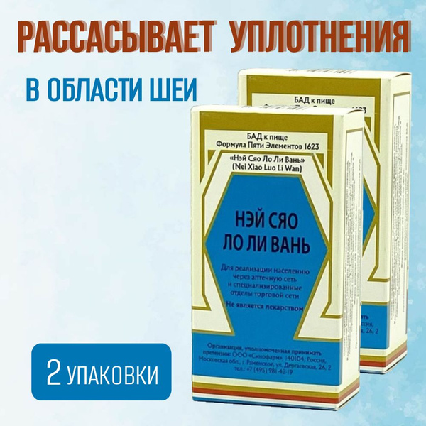 Нэй Сяо Ло Ли Вань, 2 упаковки, для рассасывания уплотнений, Формула ...
