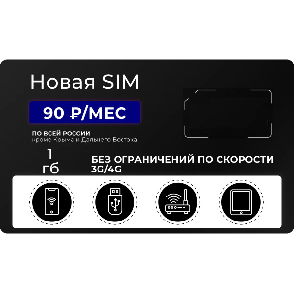 Cим карта безлимитный интернет SIM-карта Тариф для модема и роутера 1 ...