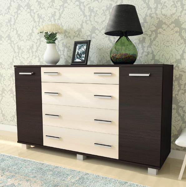 Комод АКВИЛОН МЕБЕЛЬ С ПЕРВОЙ БУКВЫ К4, 130x38x75.2 см, 4 ящ. - купить ...