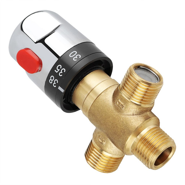 (1 шт.) Медный 4-точечный термостатический клапан натурального цвета ...