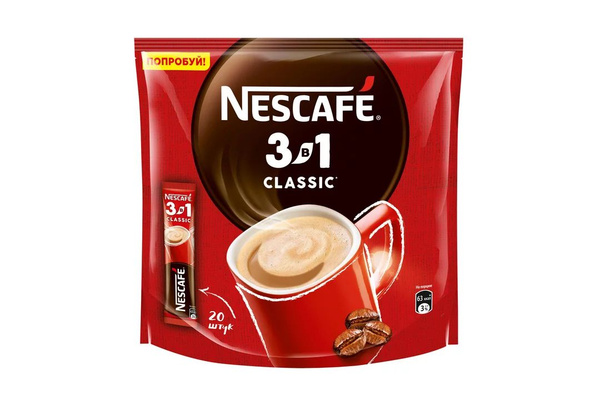 241 Кофе Nescafe Classic 3 в 1 Классик 20 шт*14,5 г купить на OZON по ...