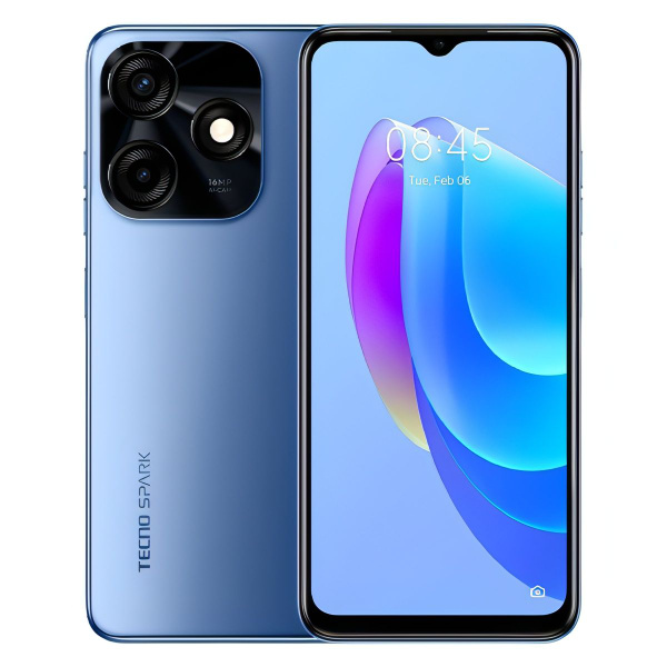 Смартфон Tecno Spark 10C 4/64GB синий (KI5m) 64 ГБ 4 ГБ Синий 2 SIM ...