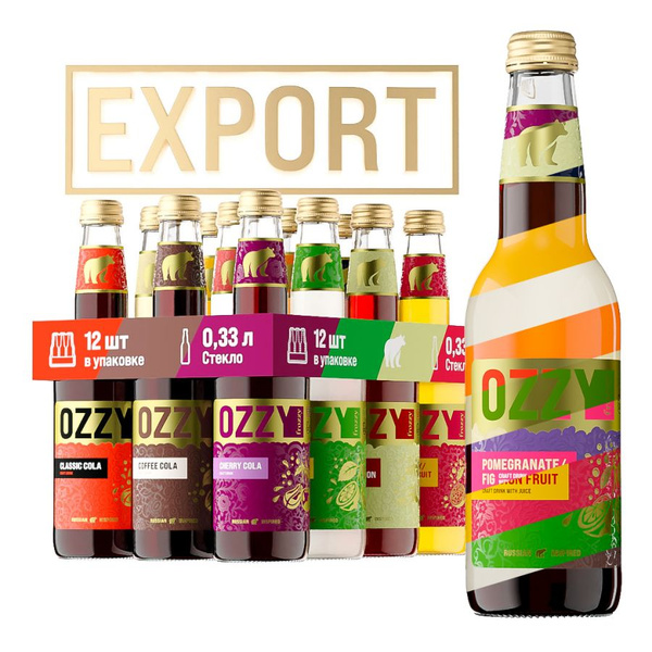 Лимонад крафтовый OZZY frozzy Export Ассорти, стекло 330 мл. набор 12 ...