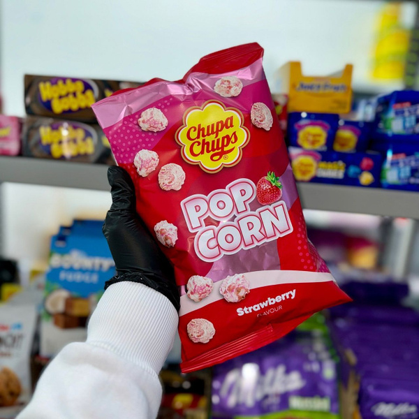 Попкорн Chupa Chups со вкусом клубники/Чупа-чупс 90 гр. купить на OZON ...