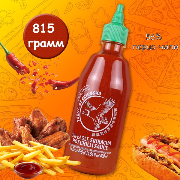 Характеристики Соус острый Шрирача жгучий UniEagle 0.815кг пластик бут ...