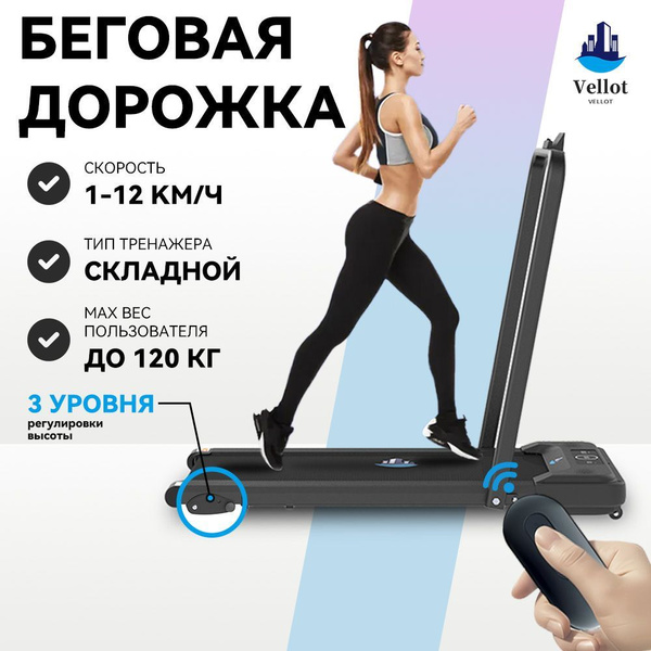 Беговая дорожка электрическая для дома складная, Регулируемый наклон ...