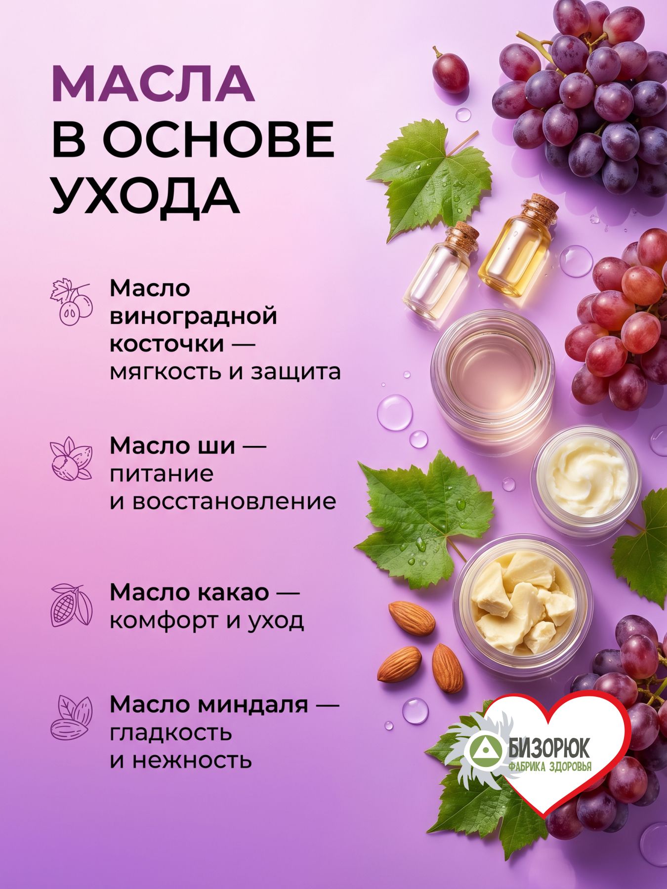Бальзам для губ от сухости Виноградный поцелуй