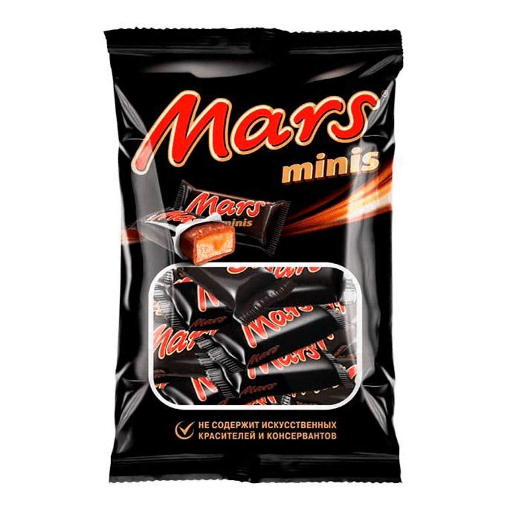 Шоколадный Батончик Mars Minis Шоколадный С Нугой-Карамелью, 1 шт по 182 г