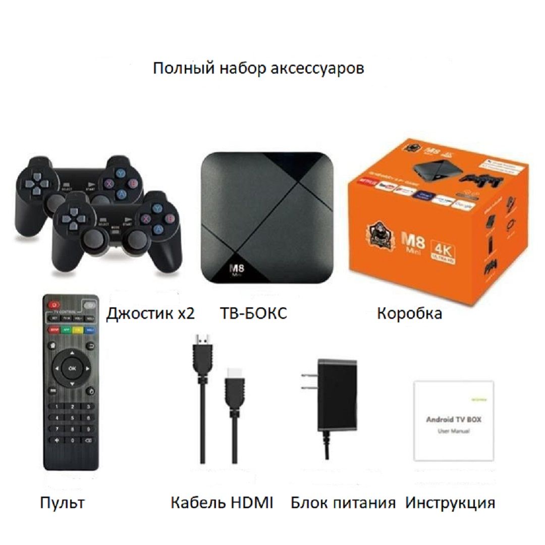 ИгроваяконсольM8MiniDualSystem10000игр,смартТВандроидприставкакТВ