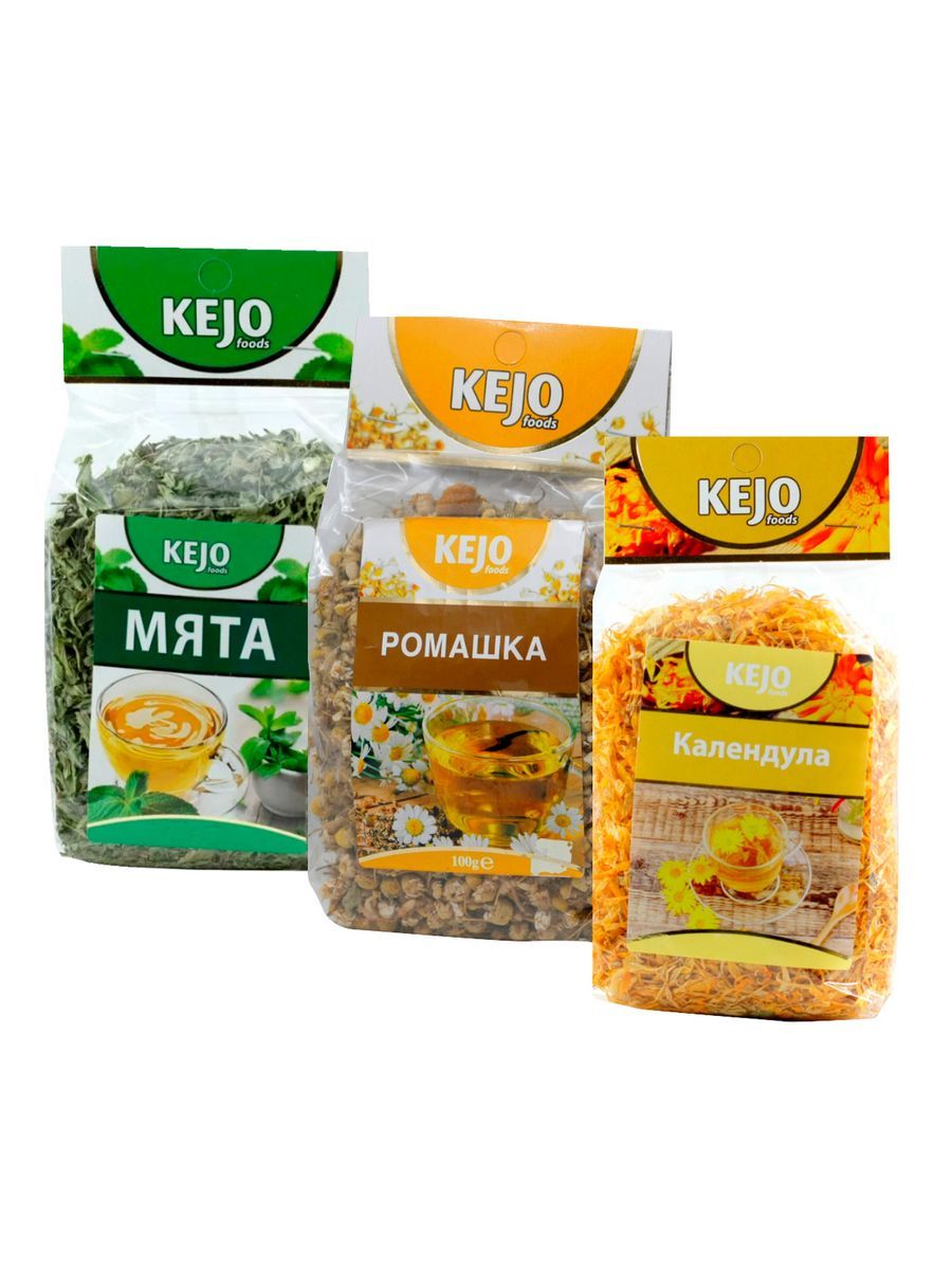 Чай KEJO foods Календула (50 г) Мята (75 г) Ромашка (100 г) - купить с  доставкой по выгодным ценам в интернет-магазине OZON (1421563958)