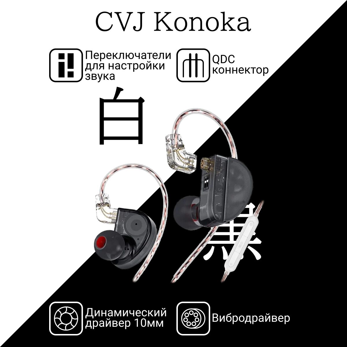 Наушники Внутриканальные CVJ Konoka - купить по доступным ценам в  интернет-магазине OZON (1224354502)