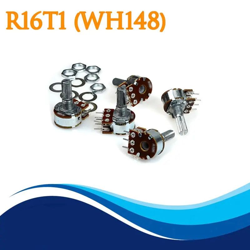 Переменныйрезистор(потенциометр)WH148R16T150кОмнелинейнаяхарактеристикавал20мм10шт.