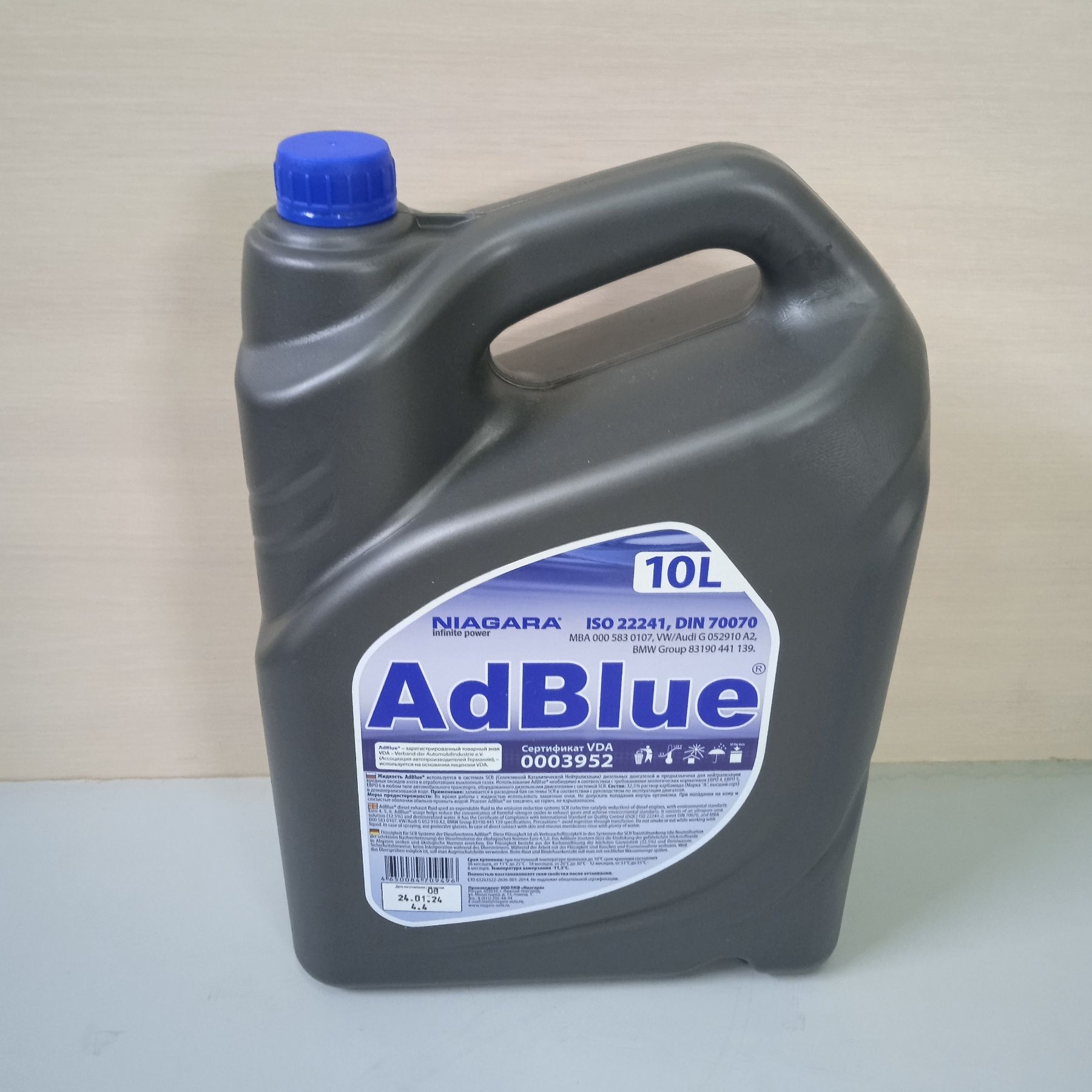 Жидкость AdBlue 10 л. Niagara Ниагара (водный раствор мочевины) для систем SCR а/м Евро 4,5,6