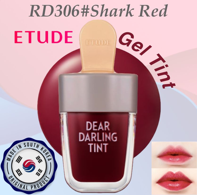 Etude House Увлажняющий гелевый тинт для губ Dear Darling Water Gel Tint #Shark Red(RD306), Южная Корея