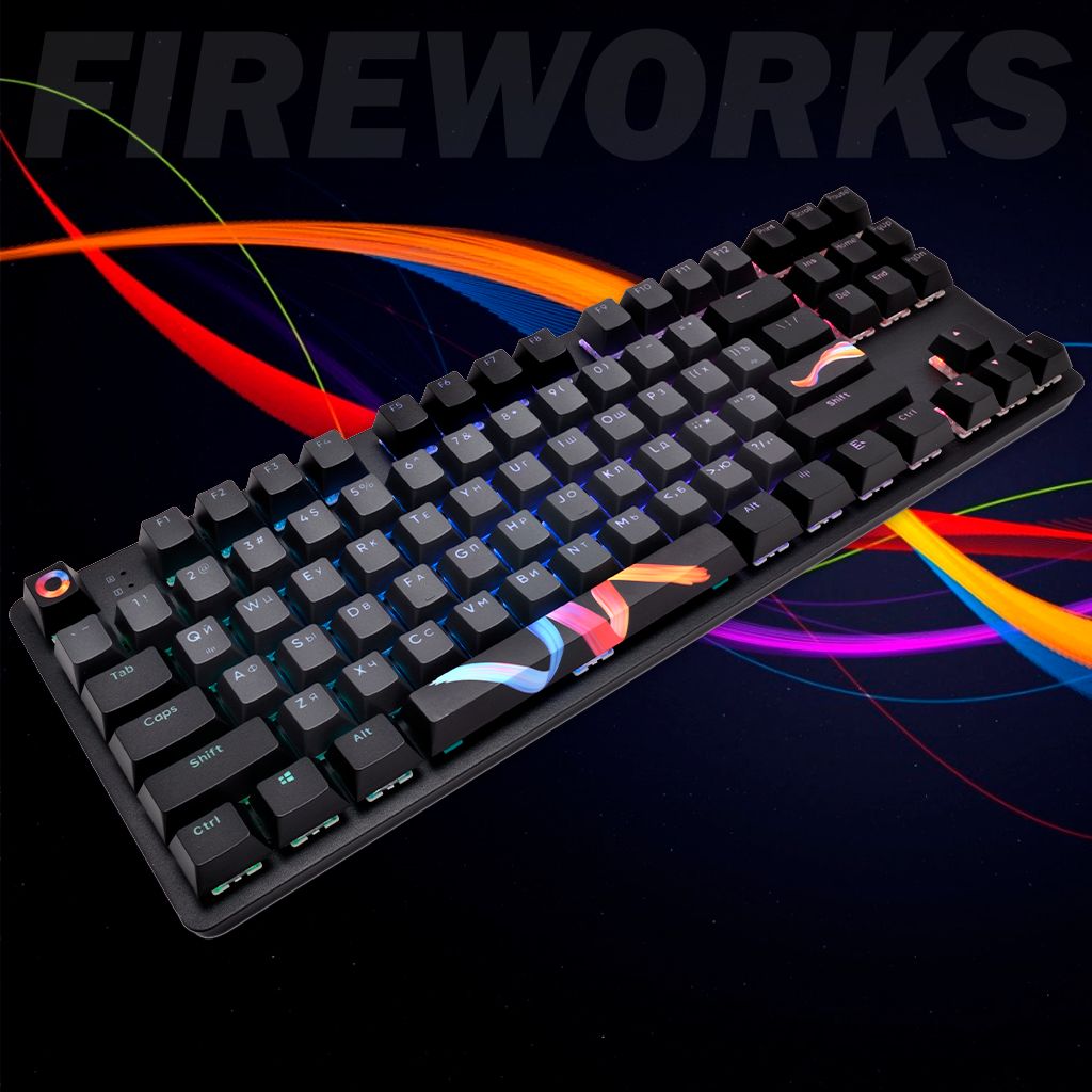 RedSquareИгроваяклавиатурапроводнаяKeyroxTKLFireworks(RSQ-20037)G3msSapphireSwitch,(G3msSapphire),Русскаяраскладка,красный,черный