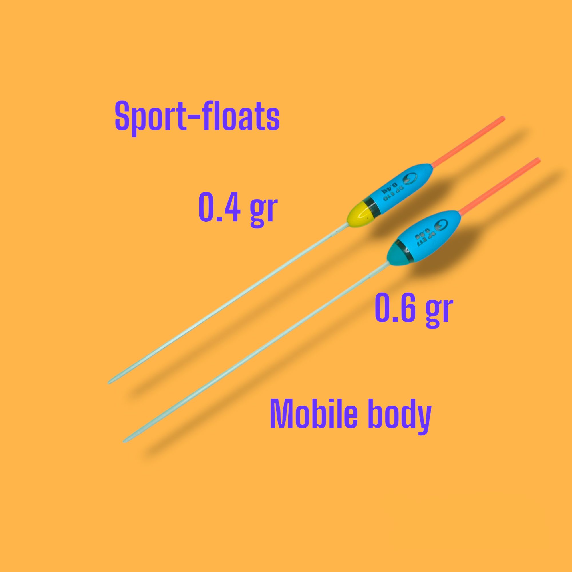 ПоплавкиизROHASELSPORT-набордвапоплавка0.4гр,0.6гр.+тубусдляхранения