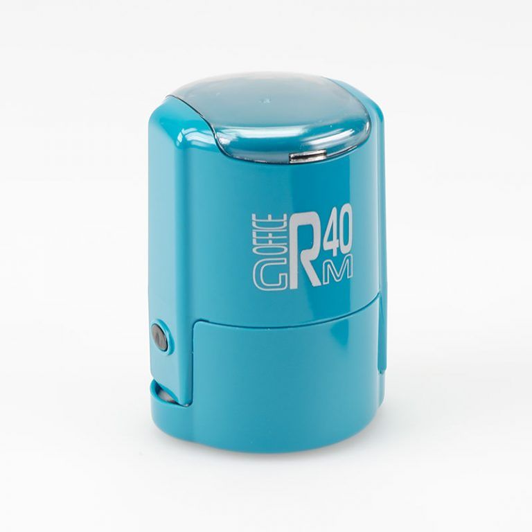 GRM R40 office box BLACK EDITION ГЛЯНЕЦ голубой/ЧЁРНЫЙ автоматическая оснастка для печати