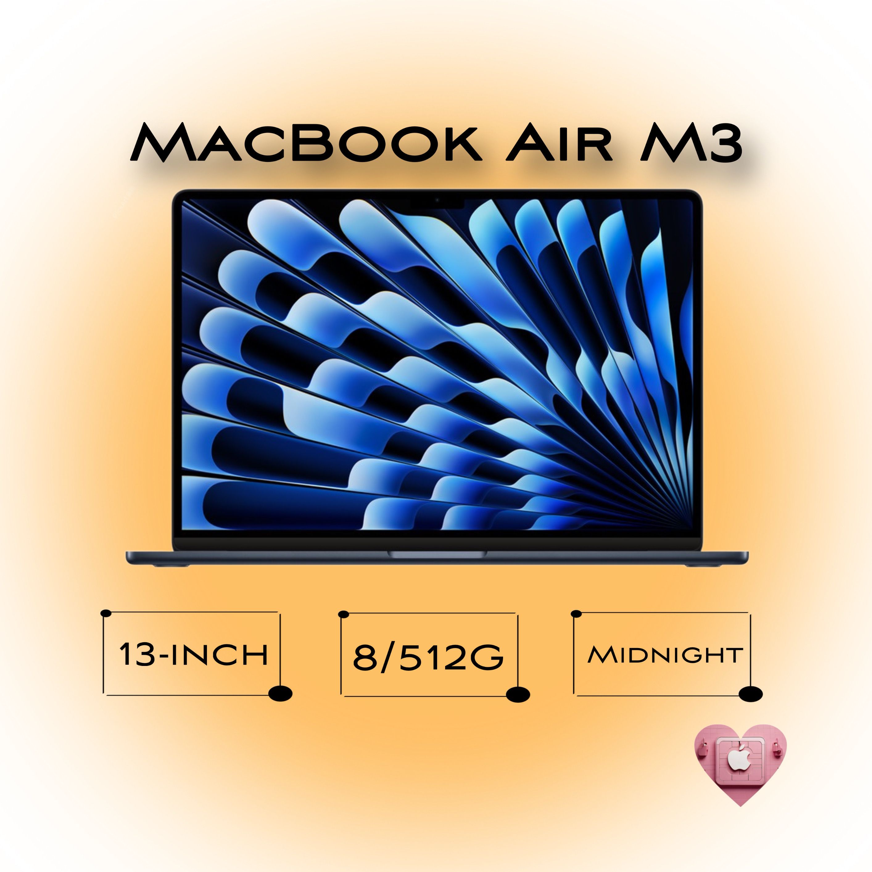 AppleMacBookAirM32024г13дюймовНоутбук13.6",AppleM3(8CPU,10GPU),RAM8ГБ,SSD512ГБ,macOS,(MacBookAirM3138/512Midnight),темно-синий,Английскаяраскладка