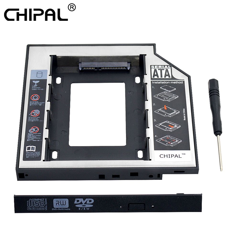 переходник салазки для HDD CHIPAL optibay оптибей 12,7мм SATA 3.0 caddy SSD адаптер для 2,5'' жесткого диска вместо ноутбук CD-ROM DVD ROM