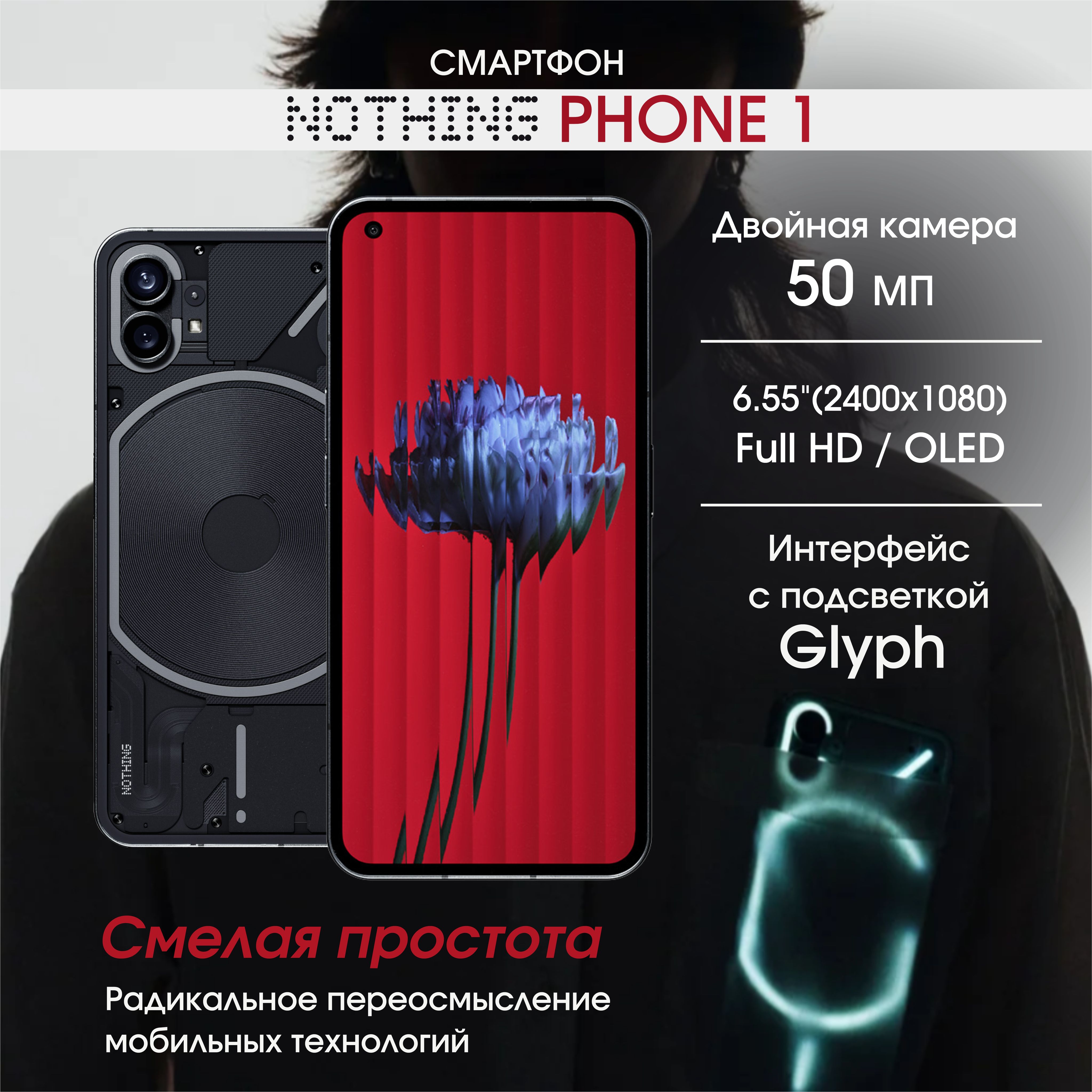 Nothing Смартфон Phone 1, A063, 8/256 ГБ, черный