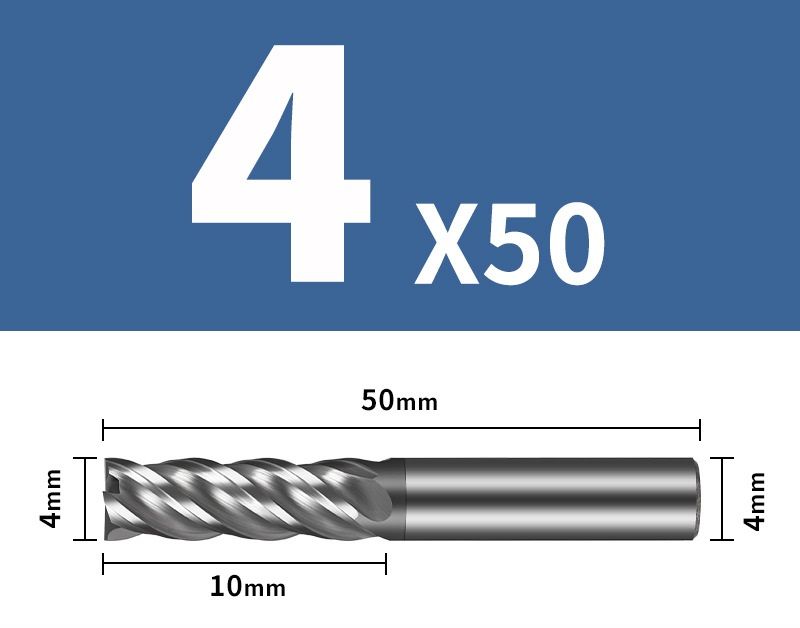 Фреза концевая D4*C12*P70*d4*Z4*L50 повышенной твердости монолитная