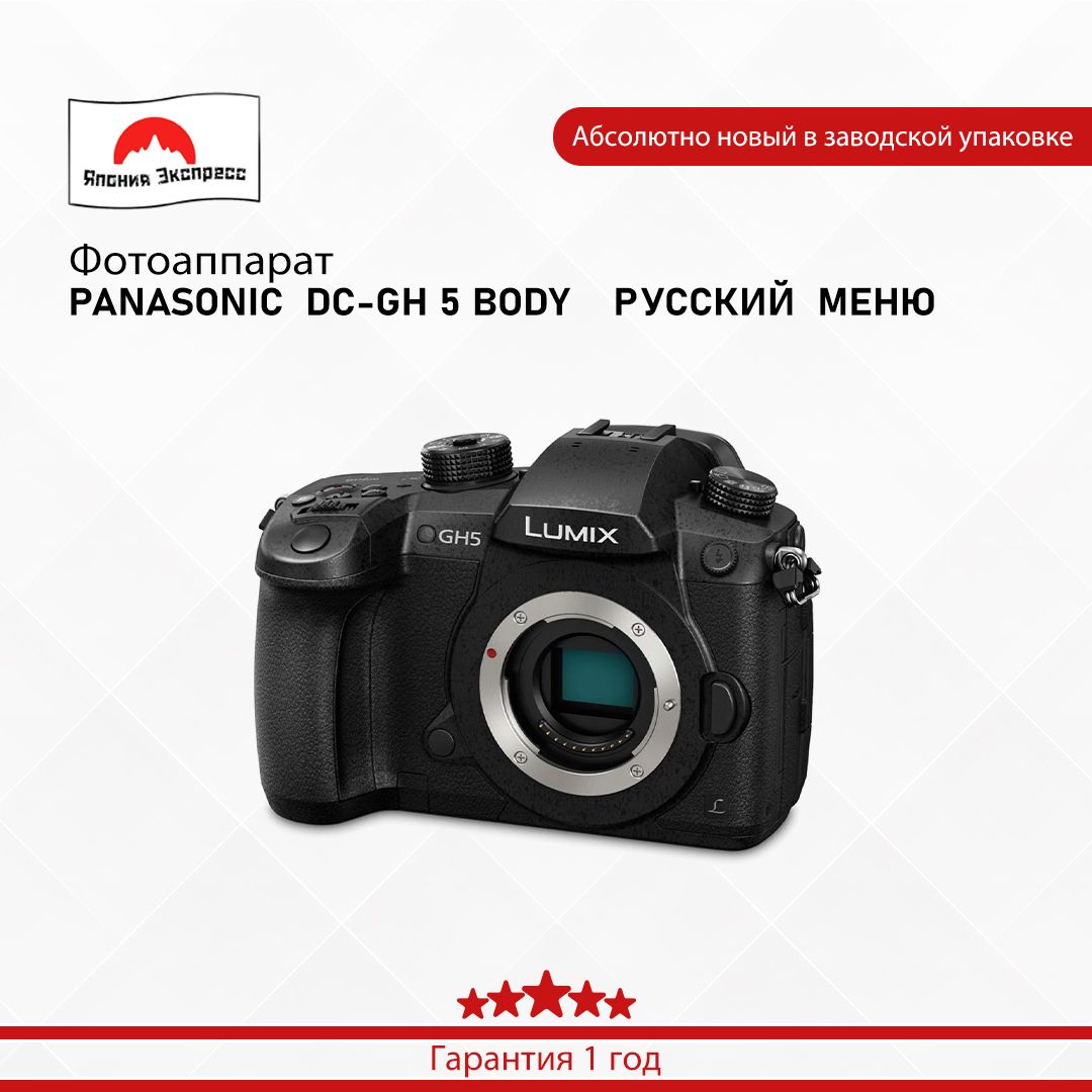 Panasonic Компактный фотоаппарат PANASONIC  DC-GH 5    BODY, черный