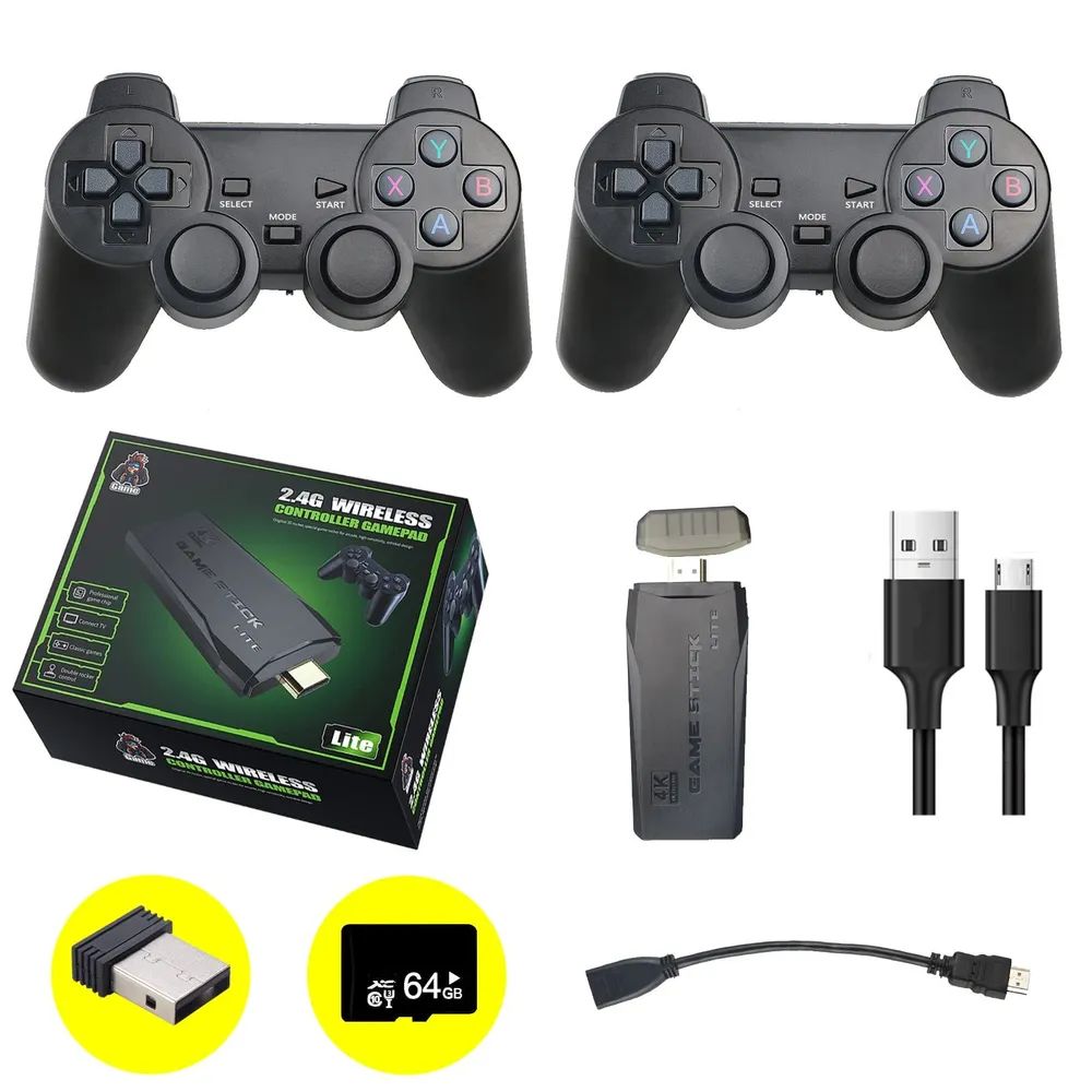 Как подключить game stick lite к пк Игровая приставка ретро консоль для телевизора Game Stick 64Gb, 20000 игр. - куп