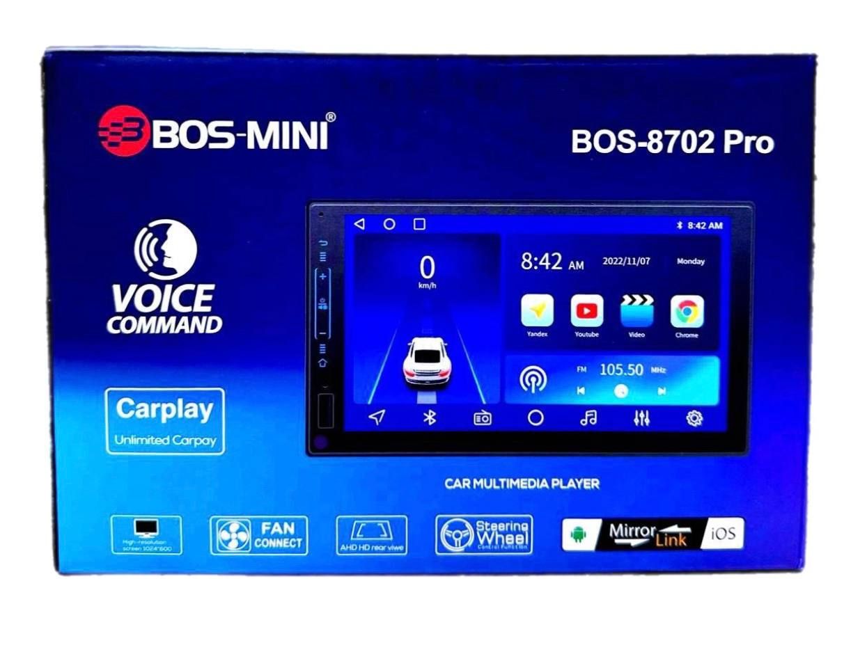 АвтомагнитолаМагнитола2DinBOS-MINI8702Pro7Дюймов2/32GB(Android12/Bluetooth/USB/AUX/FM).Товаруцененный