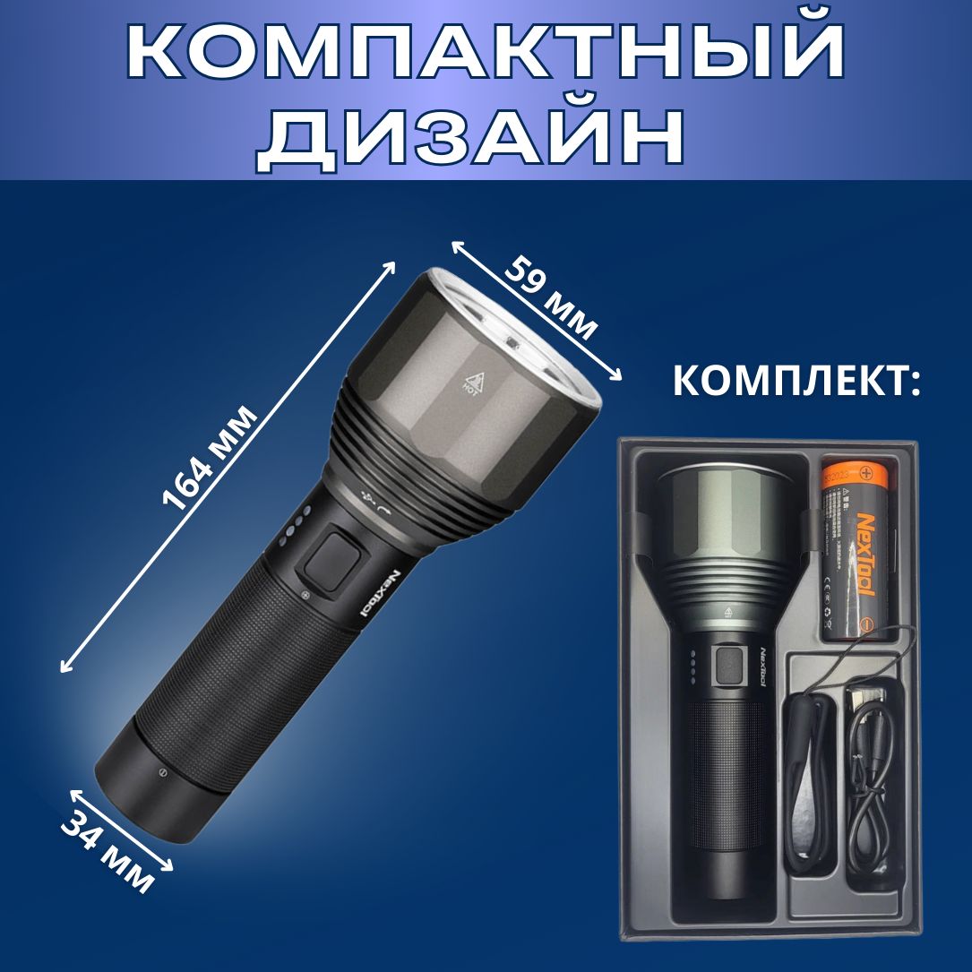 ФонарикNexToolNatoOutdoorGlareFlashlight(NE0126)суббрендXiaomi