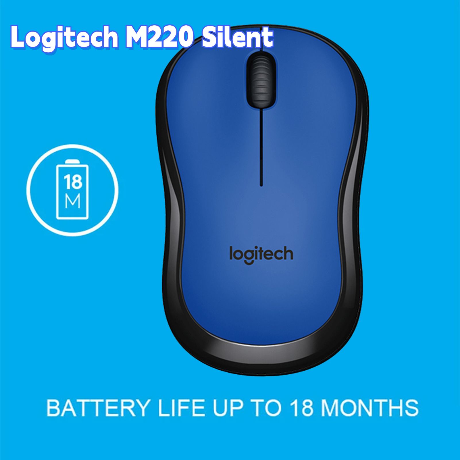 LogitechМышьбеспроводнаяLogitechM220Silent,синий